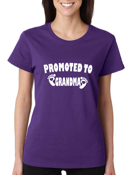 Women's T Shirt Promoted To Grandma New Born Announcement Gift