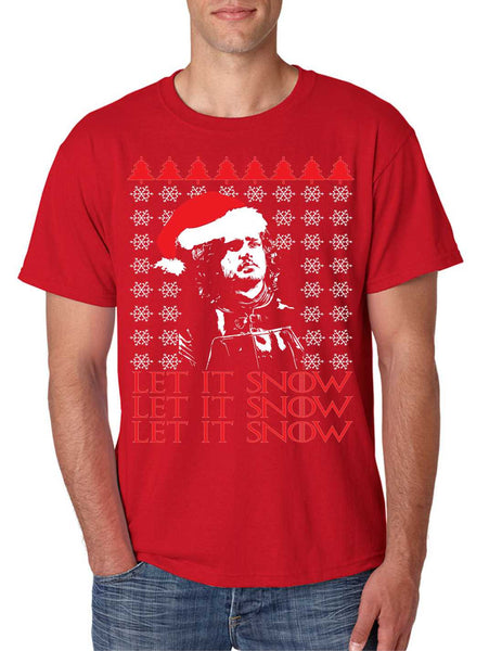 Men's T Shirt Let It Snow Ugly Christmas Sweater Jon Snow Gift