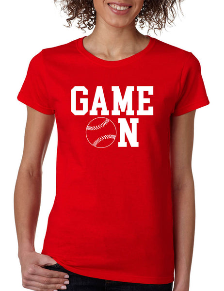 Women's T Shirt Game On Baseball Tee Sport Fans Baseball Team Gift
