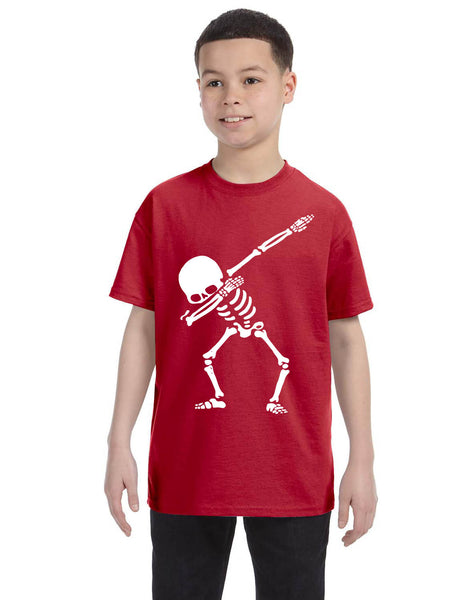 Kids Youth T Shirt Dabbing Skeleton Cool Hip Hop Dab Skull Shirt Gift