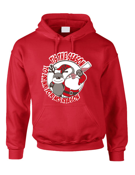 Adult Hoodie Tis The Season Drink No Reason Ugly Sweater - ALLNTRENDSHOP - 3