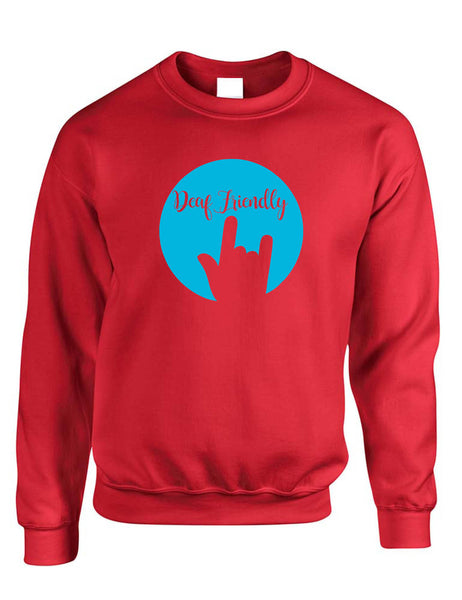 Adult Sweatshirt Deaf Friendly Deaf Awareness ASL Support Acceptance