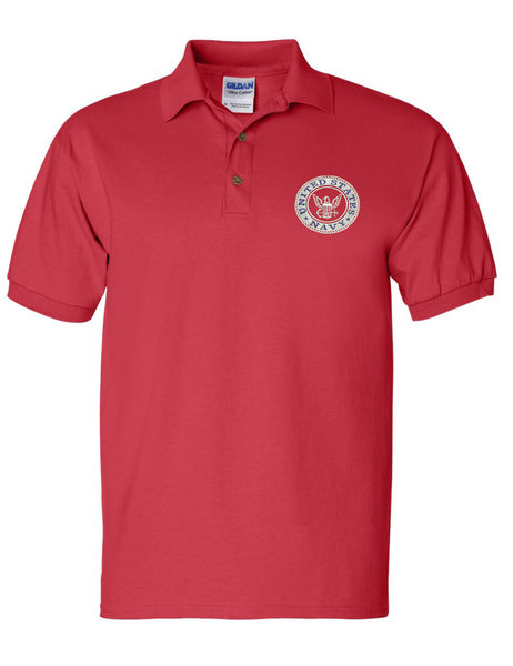 Men's Polo T Shirt US Navy Embroidered Army Top USA American Soldier