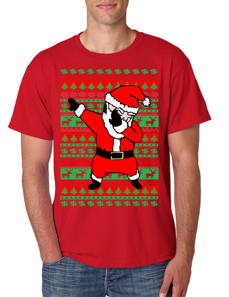 Men's T Shirt Dabbing Santa Ugly Christmas Cool Xmas Tee - ALLNTRENDSHOP - 3