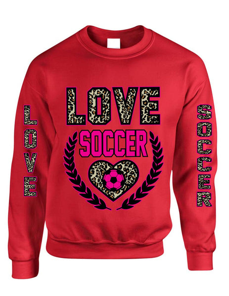 Love Soccer Leopard womens Sweatshirts - ALLNTRENDSHOP - 5