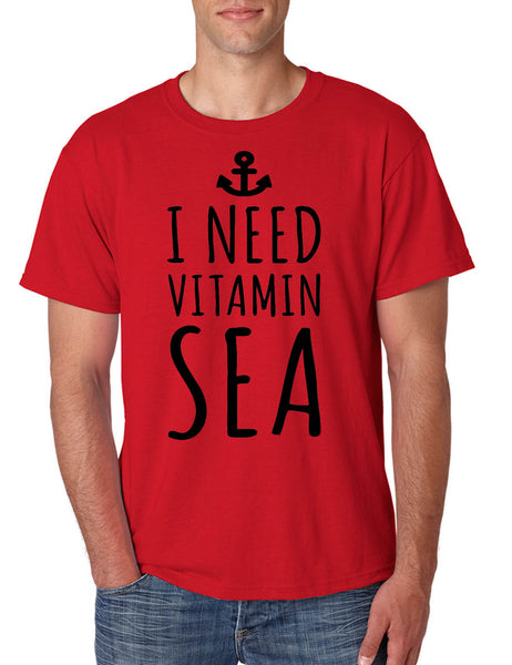 Men's T Shirt I Need Vitamin Sea Love Summer Vacation Beach Tee