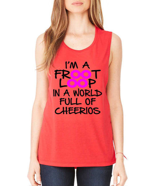 Women's Flowy Muscle Top I'm A Froot Loop Fun Cool Top - ALLNTRENDSHOP - 5
