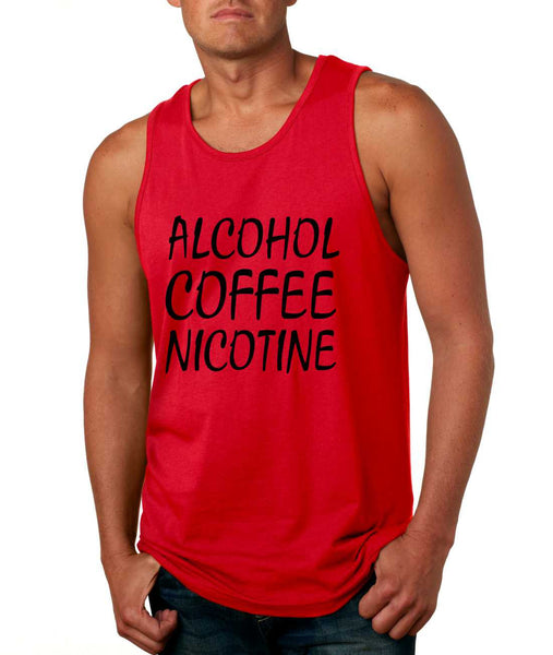Men's Tank Top Alcohol Coffee Nicotine Cool Funny Top - ALLNTRENDSHOP - 2