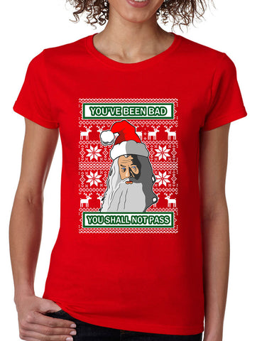 Women's T Shirt You Shall Not Pass Ugly Xmas Trendy Christmas Gift