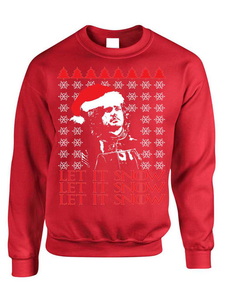 Adult Crewneck Let It Snow Ugly Christmas Sweater Jon Snow Gift