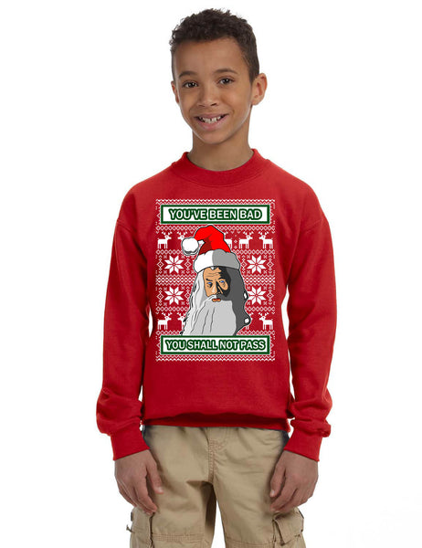Kids Youth Sweatshirt You Shall Not Pass Ugly Christmas Top Xmas Gift