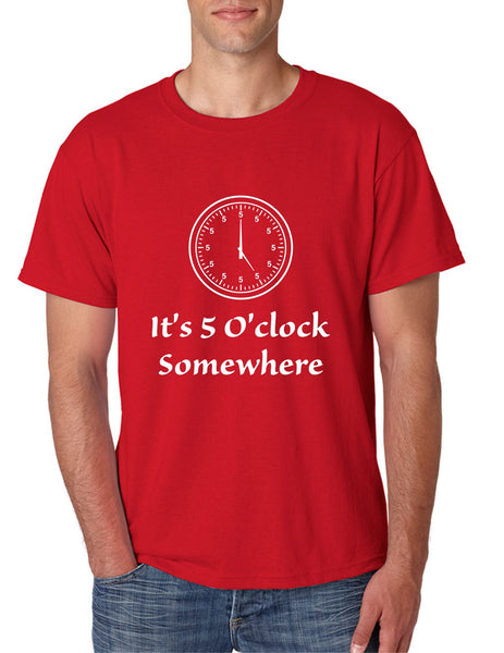 Men's T Shirt It's 5 O'clock Somewhere Party Drinking Beer Tee - ALLNTRENDSHOP - 4