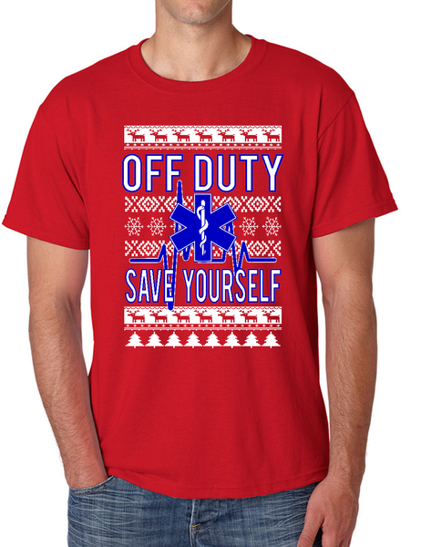 Xmas EMT Off Duty Save Yourself Men's T Shirt EMT Christmas
