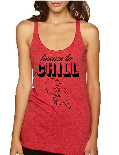 Women's Tank Top License To Chill Summer Vacation Funny Top Relax
