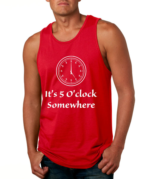 Men's Tank Top It's 5 O'clock Somewhere Party Drinking Beer Top - ALLNTRENDSHOP - 4