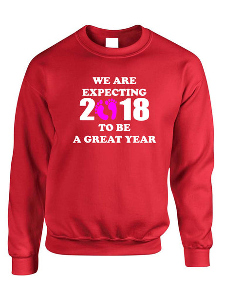 Adult Sweatshirt We Are Expecting Girl Maternity Reveal 2018 To Be