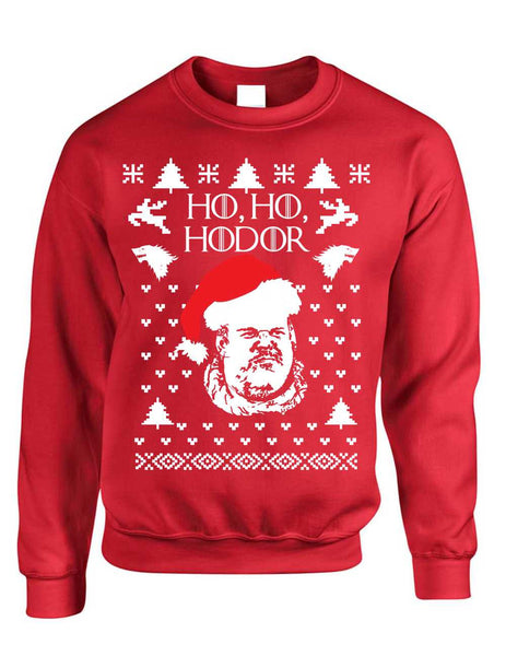 Adult Crewneck Sweatshirt Ho Ho Hodor Ugly Christmas Sweater - ALLNTRENDSHOP - 2