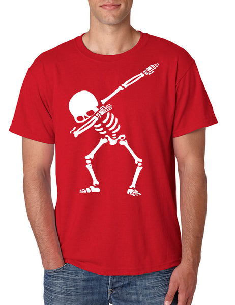 Men's T Shirt Dabbing Skeleton Tee Cool Hip Hop Dab Skull Shirt Gift