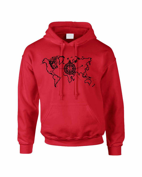 Adult Hoodie World Map Compass Cool Stuff Trendy Top - ALLNTRENDSHOP - 4