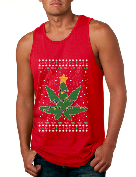 Men's Tank Top Ugly Christmas Weed Tree