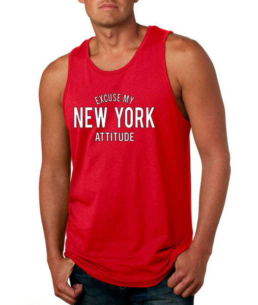 Men's Tank Top Excuse My New York Attitude Humor Funny Top - ALLNTRENDSHOP - 4