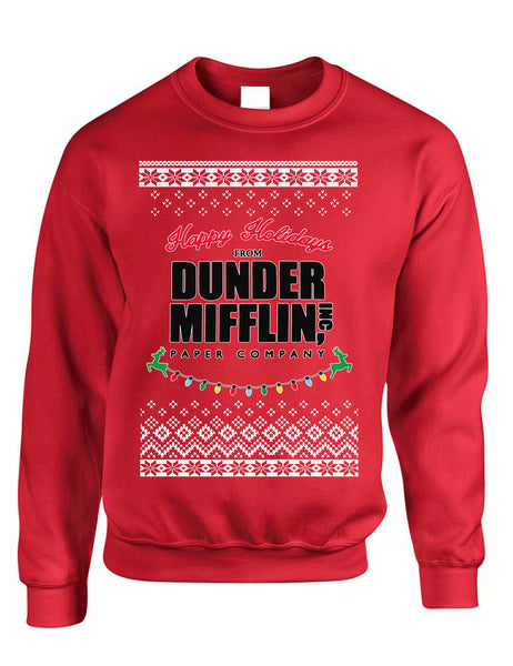 Happy Holidays From Dunder Mifflin Paper Christmas Adult Ugly Sweatshirt