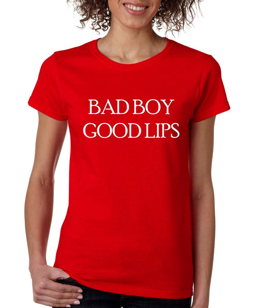 Women's T Shirt Bad Boy Good Lips Cool Humor Tee - ALLNTRENDSHOP - 3