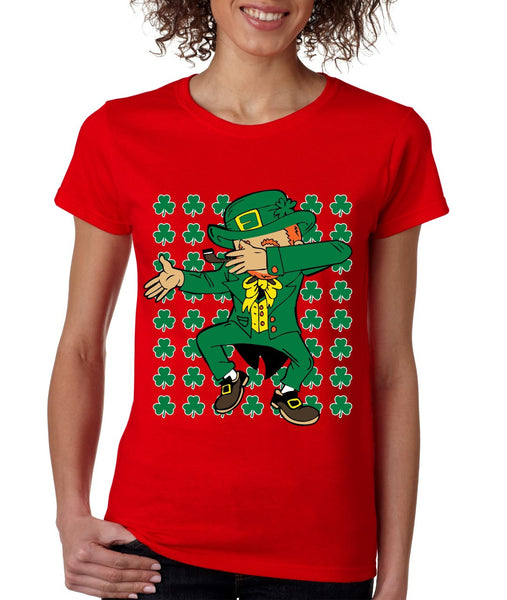 Dabbing Irish Leprechaun St patrick women t-shirt - ALLNTRENDSHOP