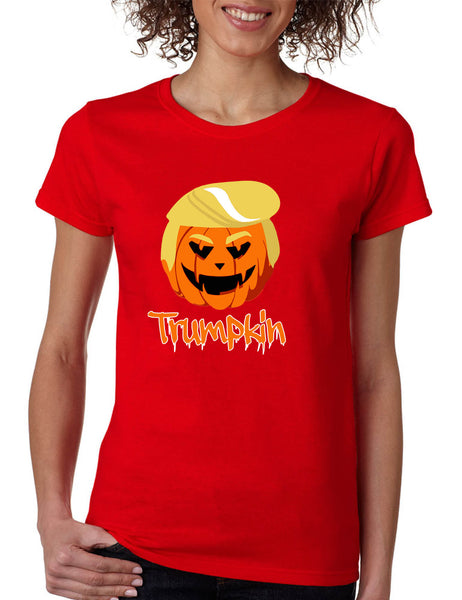Women's T Shirt Trumpkin Funny Trump Halloween Shirt Trendy Pumpkin