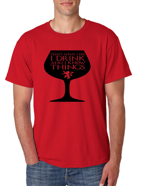 Men's T Shirt That's What I Do I Drink And Know Things Wing Glass Tyrion Lannister Top Game Of Thrones Inspired Tee - ALLNTRENDSHOP - 4