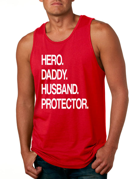 Men's Tank Top Hero Daddy Husband Protector Funny Fathers Day Gift