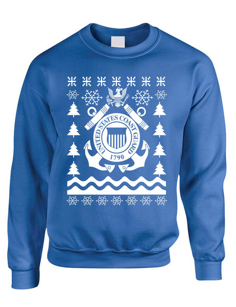 Adult Sweatshirt Coast Guard Ugly Christmas USCG Holiday Xmas Gift