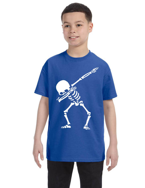 Kids Youth T Shirt Dabbing Skeleton Cool Hip Hop Dab Skull Shirt Gift