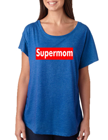 Women's Dolman Super Mom Graphic Mothers Day Gift Best Mommy Top