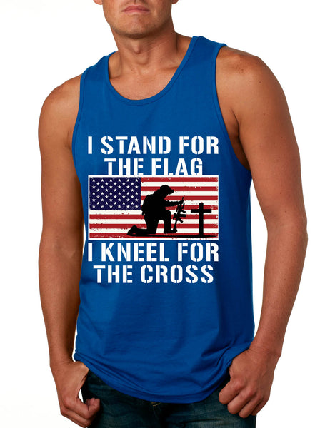 Men's Tank Top Stand For The Flag Kneel For The Cross Love America