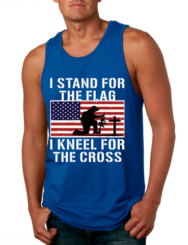 Men's Tank Top Stand For The Flag Kneel For The Cross Love America