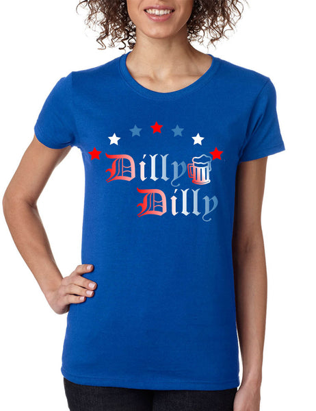 Women's T Shirt Dilly Dilly 4th Of July Trending Cheers Love USA Flag