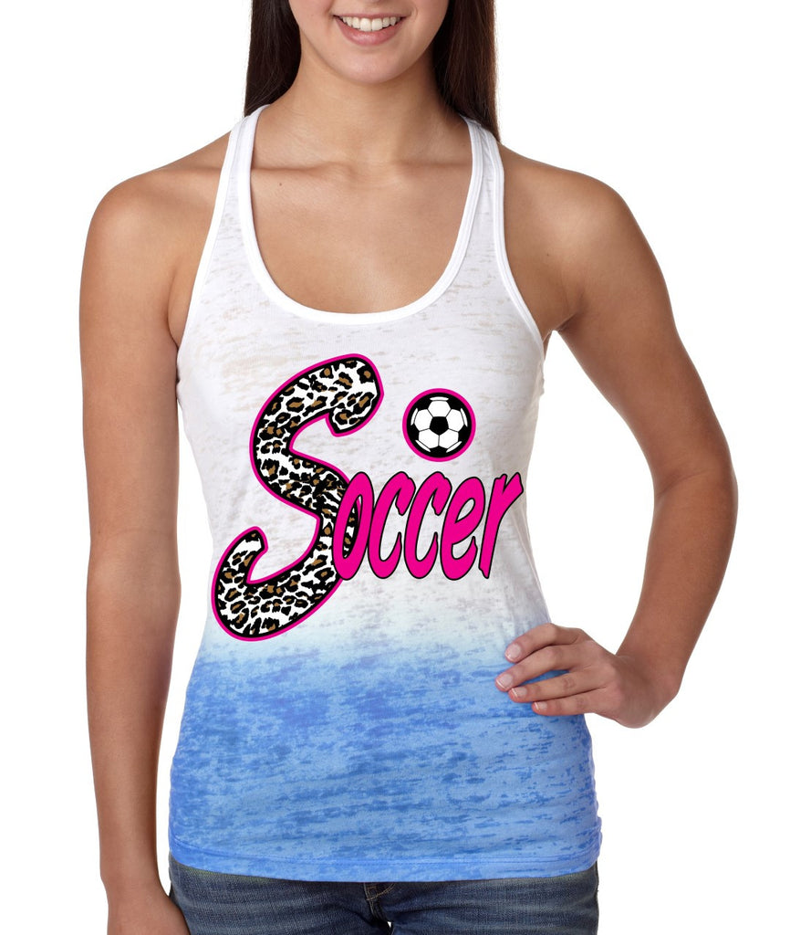 Soccer White Leopard women's ombre tanktop - ALLNTRENDSHOP - 1