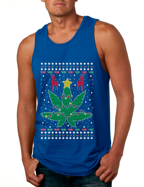 Men's Tank Top Ugly Christmas Weed Tree