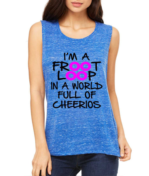 Women's Flowy Muscle Top I'm A Froot Loop Fun Cool Top - ALLNTRENDSHOP - 4