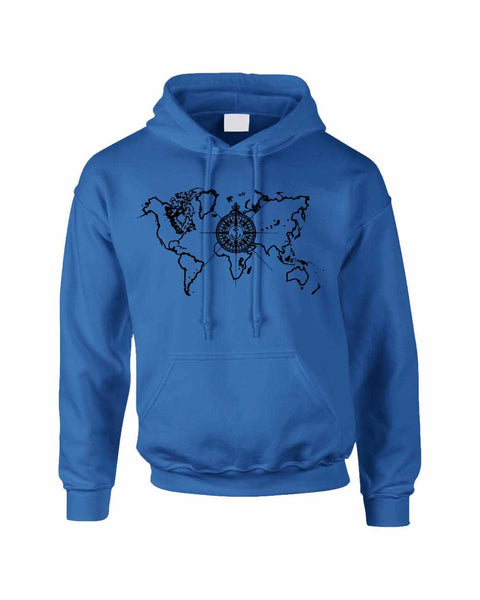 Adult Hoodie World Map Compass Cool Stuff Trendy Top - ALLNTRENDSHOP - 5