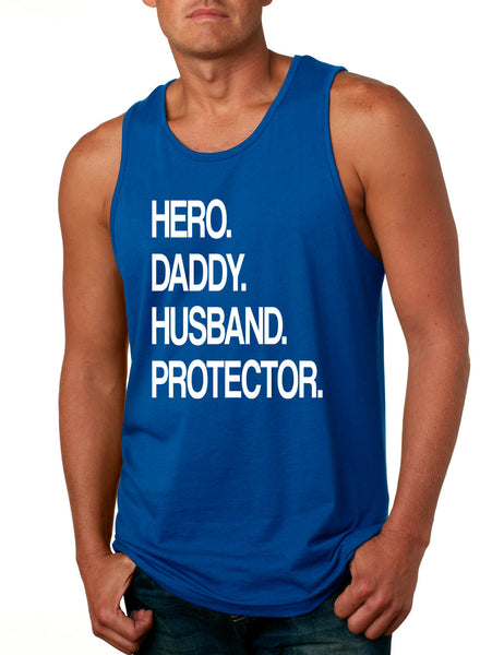 Men's Tank Top Hero Daddy Husband Protector Funny Fathers Day Gift