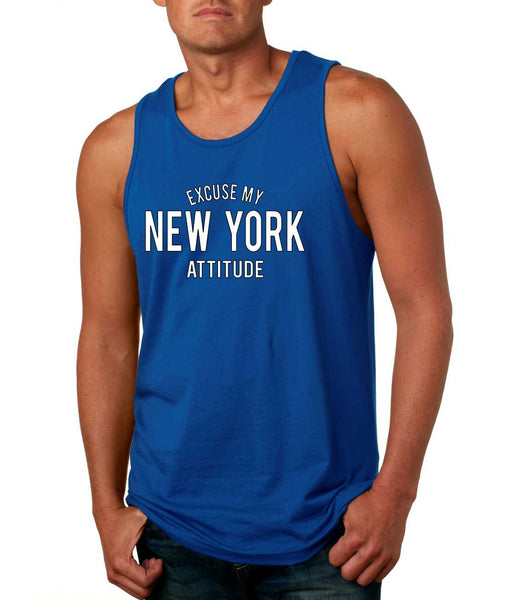 Men's Tank Top Excuse My New York Attitude Humor Funny Top - ALLNTRENDSHOP - 5
