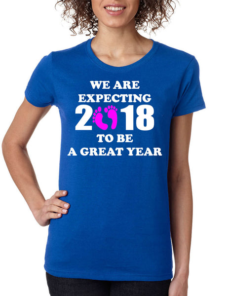 Women's T Shirt We Are Expecting Girl Maternity Reveal 2018 To Be