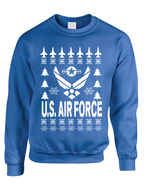 Adult Sweatshirt Air Force Ugly Christmas Sweater Party Holiday Gift