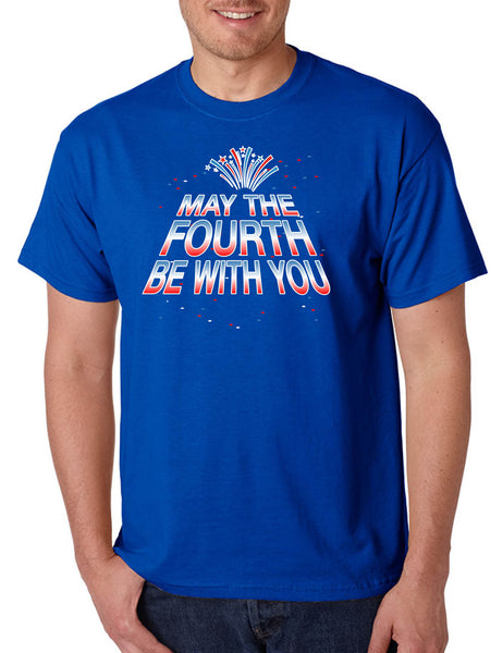 Men's T Shirt May The Fourth Be With You Funny 4th Of July Tee