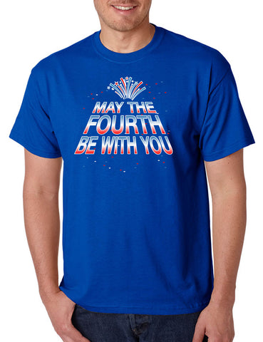Men's T Shirt May The Fourth Be With You Funny 4th Of July Tee
