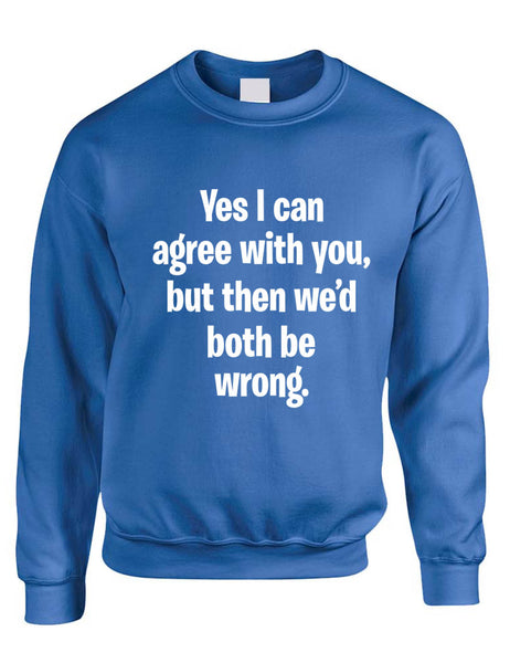 Adult Sweatshirt I Can Agree With You But We'd Both Be Wrong Fun Top