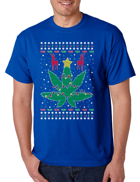 Men's T Shirt Ugly Christmas Weed Shirt Smoke Clothing