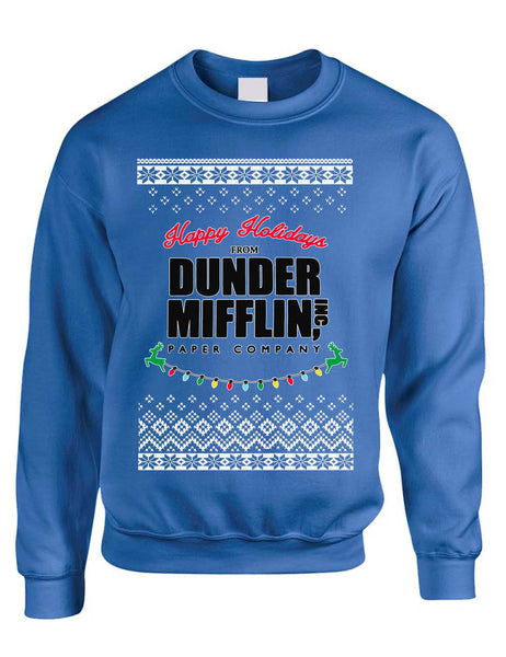 Happy Holidays From Dunder Mifflin Paper Christmas Adult Ugly Sweatshirt